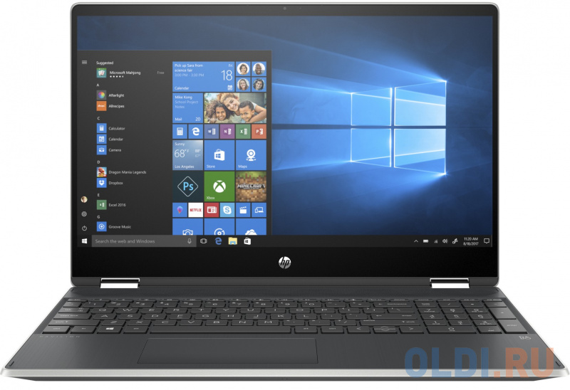 

Ноутбук HP Pavilion x360 15-dq1008ur 22N44EA 15.6", Серебристый
