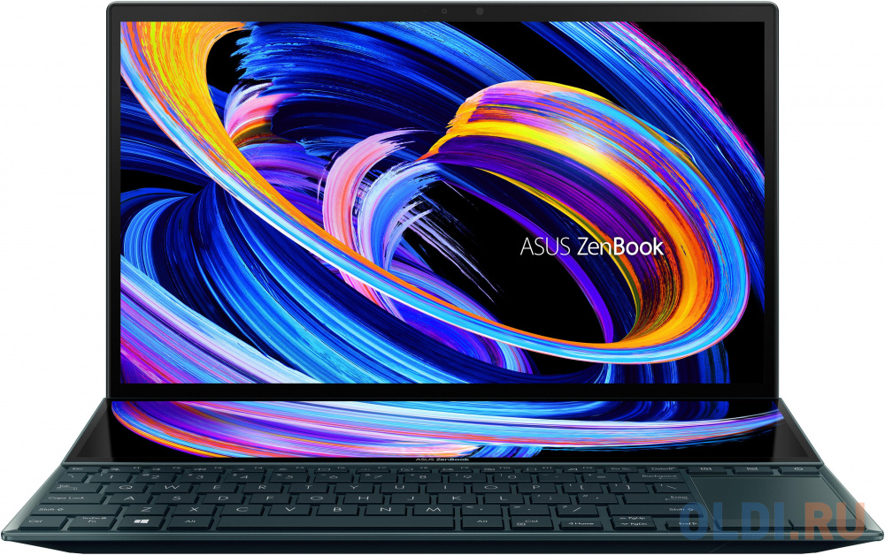 ASUS UX482EA-HY219T Evo Touch +Sleeve+Stand+Stylus 14"(1920x1080 (матовый) IPS)/Touch/Intel Core i7 1165G7(2.8Ghz)/16384Mb/512PCISSDGb/noDVD/Int:Intel Iris Xe Graphics/Cam/BT/WiFi/1.57kg/Celestial Blue/W10 + ScreenPad Plus 90NB0S41-M03900 ZenBook Duo 14 UX482EA-HY219T - фото 1