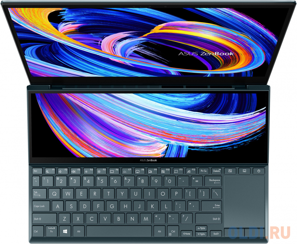ASUS UX482EA-HY219T Evo Touch +Sleeve+Stand+Stylus 14"(1920x1080 (матовый) IPS)/Touch/Intel Core i7 1165G7(2.8Ghz)/16384Mb/512PCISSDGb/noDVD/Int:Intel Iris Xe Graphics/Cam/BT/WiFi/1.57kg/Celestial Blue/W10 + ScreenPad Plus 90NB0S41-M03900 ZenBook Duo 14 UX482EA-HY219T - фото 6