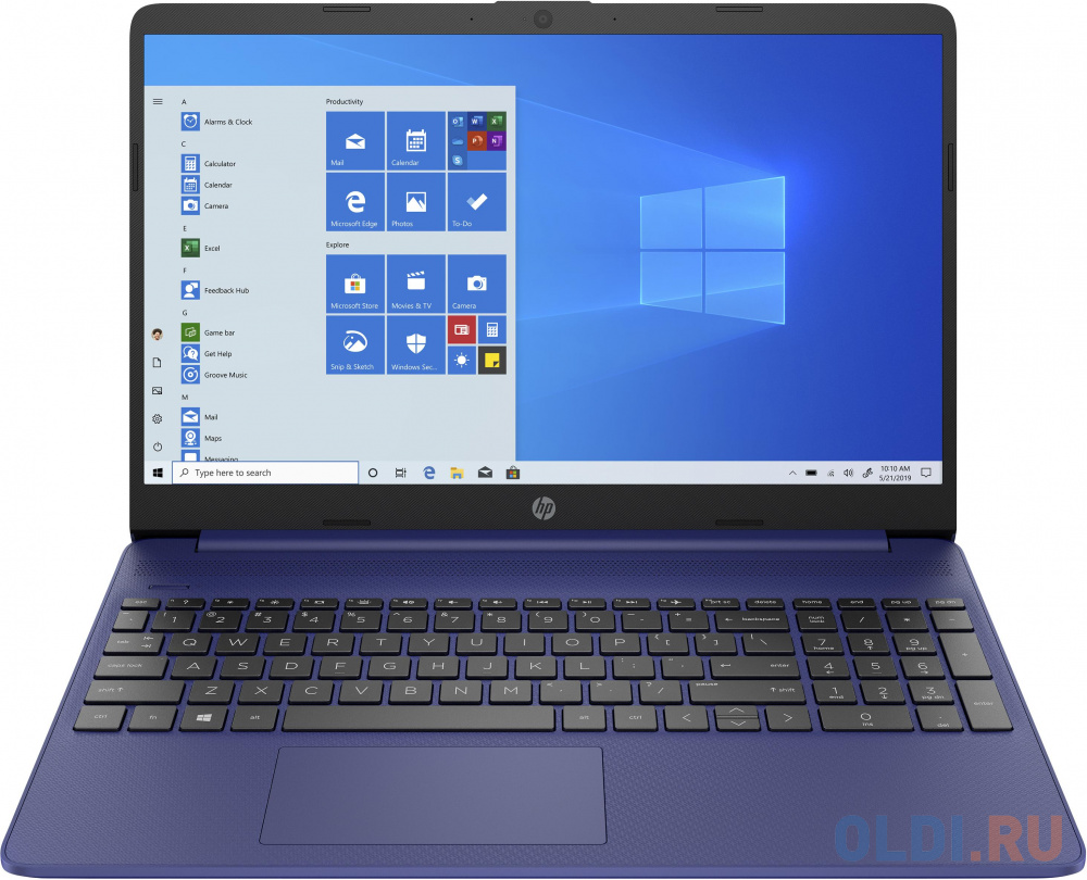 Ноутбук HP 15s-fq0071ur <3B3P2EA> Celeron N4020 (1.1)/4Gb/128G SSD/15.6''FHD AG slim/Int:Intel UHD/Win10 Indigo Blue - фото 1