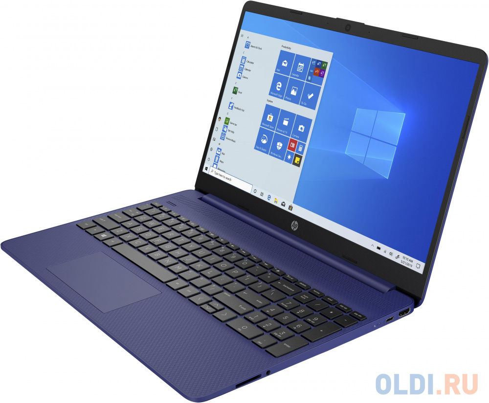 Ноутбук HP 15s-fq0071ur <3B3P2EA> Celeron N4020 (1.1)/4Gb/128G SSD/15.6''FHD AG slim/Int:Intel UHD/Win10 Indigo Blue - фото 3