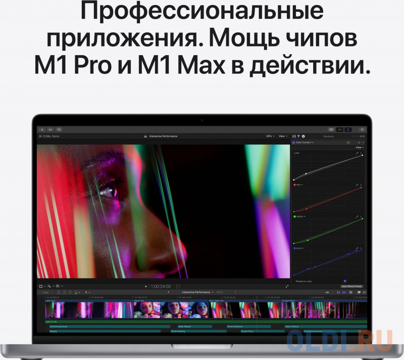 Ноутбук Apple MacBook Pro 14 14.2" 3024x1964 Apple -M1 Pro SSD 512 Gb 16Gb Bluetooth 5.0 WiFi (802.11 b/g/n/ac/ax) Apple M1 Pro (14-core) серый m фото