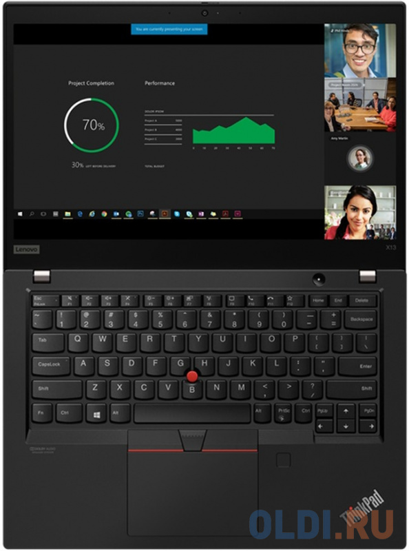 Ноутбук Lenovo ThinkPad X13 G1 13.3" 1920x1080 Intel Core i5-10210U SSD 512 Gb 8Gb WiFi (802.11 b/g/n/ac/ax) Bluetooth 5.0 Intel UHD Graphics чер фото