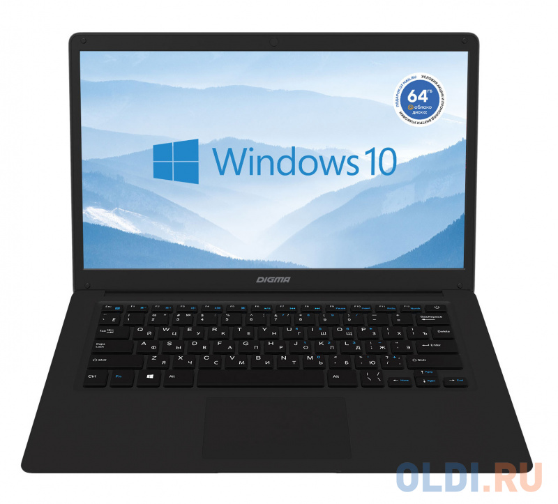 

Ноутбук Digma EVE 14 C414 Celeron N3350 4Gb eMMC128Gb Intel HD Graphics 500 14" IPS FHD (1920x1080) Windows 10 Home Single Language 64 grey space