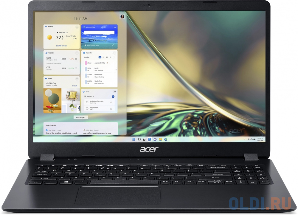 Ноутбук Acer Aspire 3 A315-56-513B 15.6" 1920x1080 Intel Core i5-1035G1 SSD 128 Gb 8Gb Intel UHD Graphics черный Windows 11 Home NX.HS5ER.025