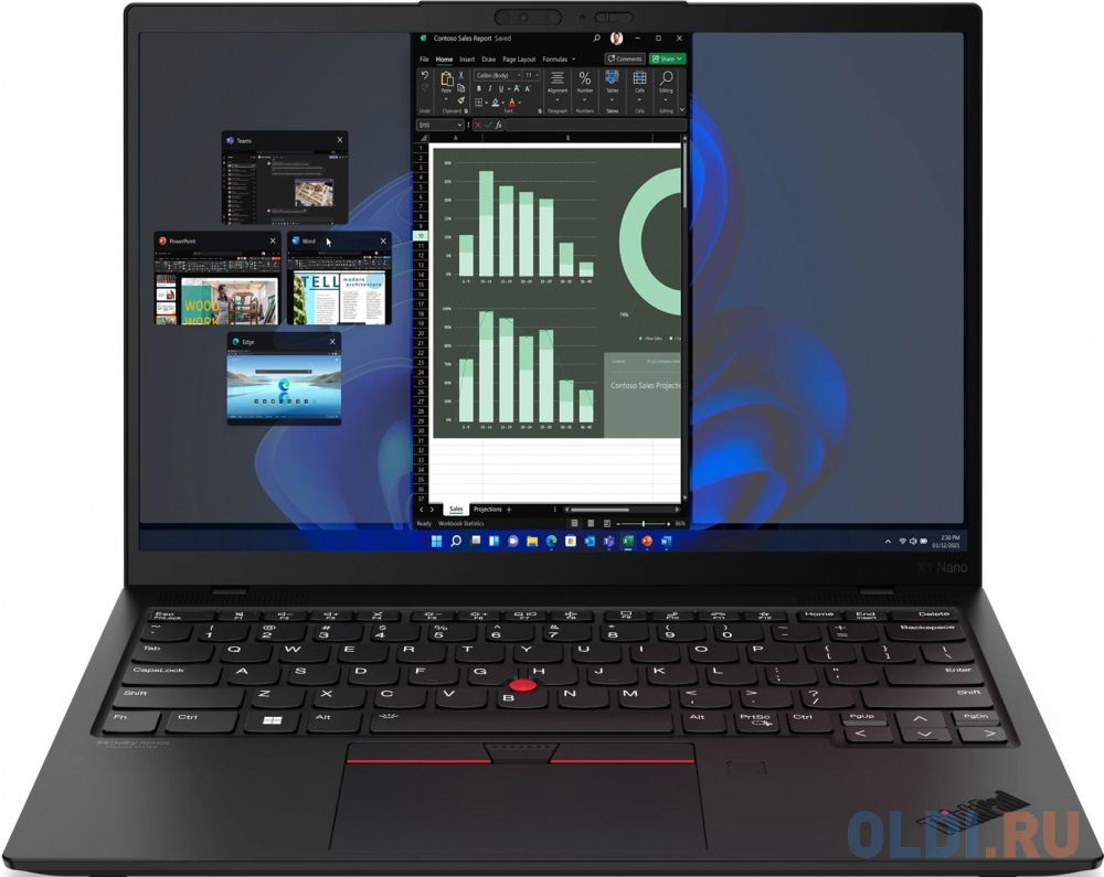 Ноутбук Lenovo ThinkPad X1 Nano Gen 2 Intel Core i7-1260P/16Gb/1Tb SSD/13" 2K IPS Intel Iris Xe Graphics eligible/Win11Pro black