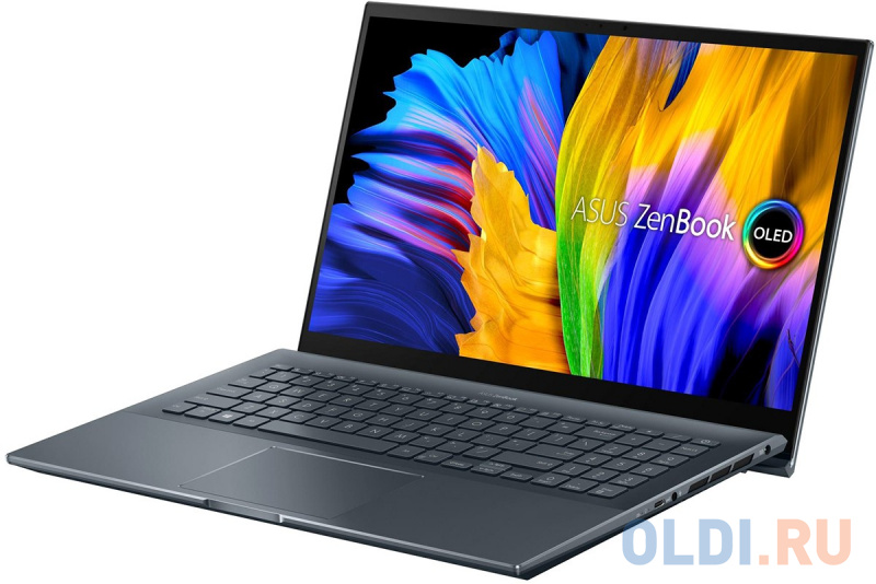 ASUS Zenbook Pro 15 UM535QA-KS241  AMD Ryzen 7 5800H/16Gb/1Tb SSD SSD Nvme/15.6 FHD GLARE TOUCH IPS 400 nit 1920x1080/WiFi5/BT/No OS/1.8Kg/PINE GREY(G фото