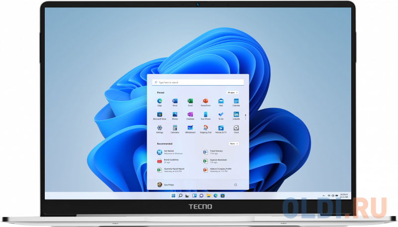

Ноутбук Tecno MegaBook T1 15 71003300130 14.1", Серебристый
