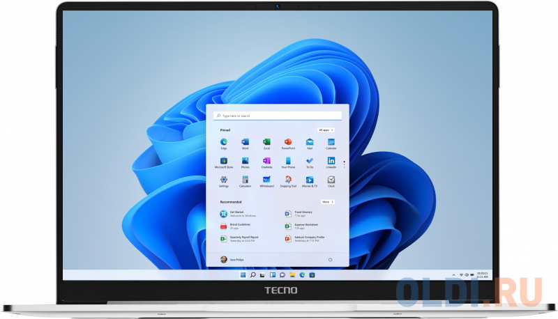 

Ноутбук Tecno MegaBook T1 15 TCN-T1I5W15.512.SL 15.6", Серебристый