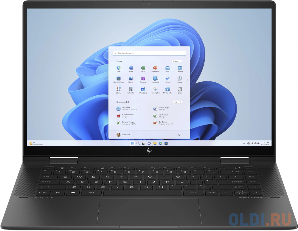 Ноутбук HP Envy x360 15-fh0003ci 8F919EA 15.6", размер 358 x 19 x 229 мм, цвет черный