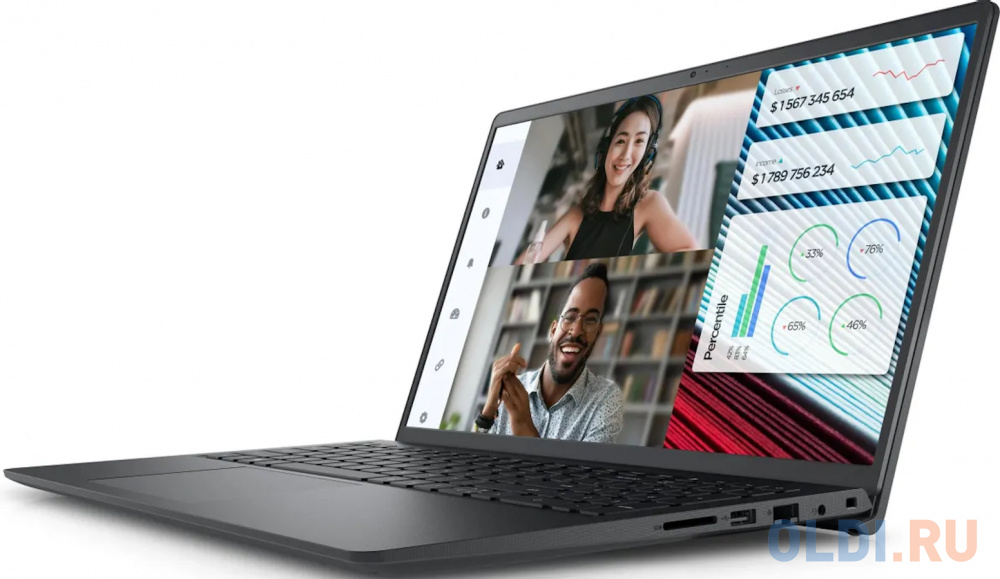 Ноутбук Dell Vostro 3520 Core i5 1235U 16Gb SSD256Gb Intel UHD Graphics 15.6" WVA FHD (1920x1080) Ubuntu black WiFi BT Cam (3520-5620) - фото 2