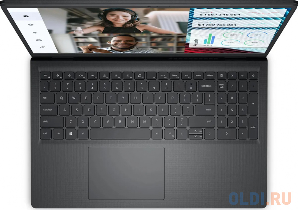 Ноутбук Dell Vostro 3520 Core i5 1235U 16Gb SSD256Gb Intel UHD Graphics 15.6" WVA FHD (1920x1080) Ubuntu black WiFi BT Cam (3520-5620) - фото 3