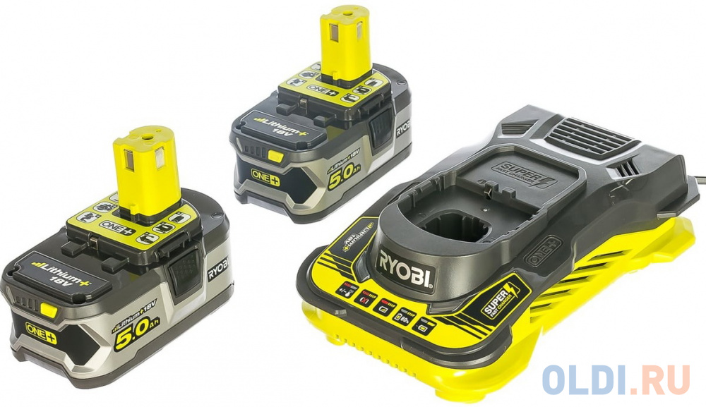 

Ryobi ONE+ Набор ONE+: 2 аккумулятора 5.0Ач и зарядное устройство RC18-150 RC18150-250 5133004422