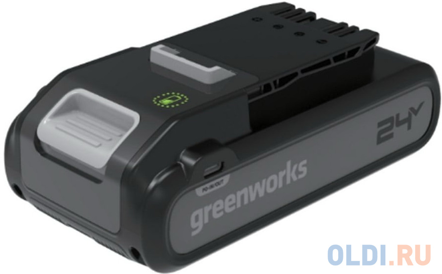 Аккумулятор Greenworks G24B4+ 24V, 4Ач, с двумя USB-C разъемами 2940407