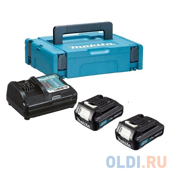 Аккумулятор MAKITA  197643-8 Акк+з\\у, DC10WC-1шт+BL1015-2шт,10.8В,1.5Ач,Li-ion(слайдер),MakPac