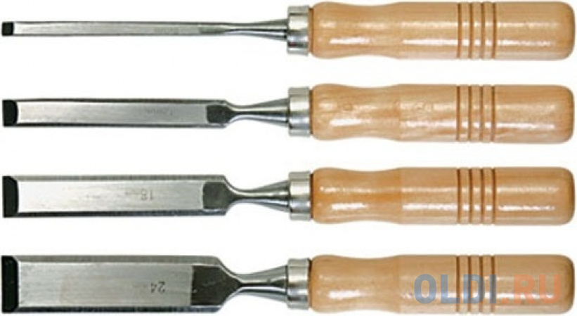 Набор стамесок SPARTA 243965  6-12-18-24мм плоские деревянные рукоятки набор отверток sparta 133605 для точной механики 11шт