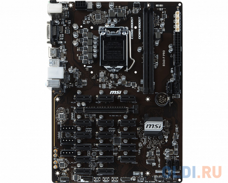 

Материнская плата MSI B360-F PRO <S1151, B360, 2xDDR4 DIMM, PCI-Ex16, 17xPCI-Ex1, DVI, HDMI, SATA III, GB Lan, USB3.1, ATX, Retail