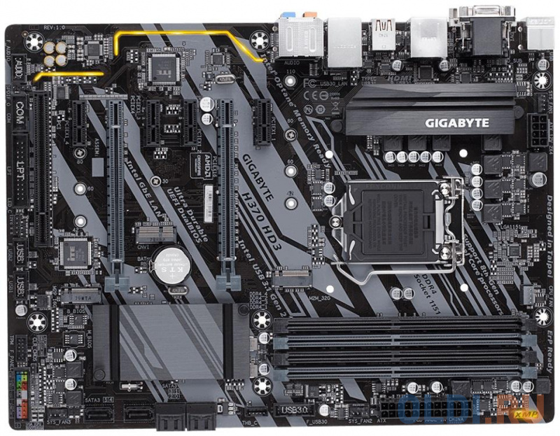 

Материнская плата GIGABYTE H370 HD3 <S1151v2, H370, 4xDDR4, 2xPCI-Ex16, 4xPCI-Ex1, PCI, D-Sub, DVI, HDMI, SATA III+RAID, M.2, GB Lan, USB 3.1, ATX,