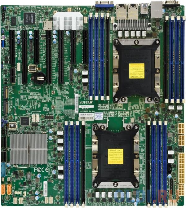 Материнская плата Supermicro MBD-X11DPH-T-O Socket 3647 C622 16xDDR4 3xPCI-E 16x 4xPCI-E 8x 10 EATX Retail - фото 1