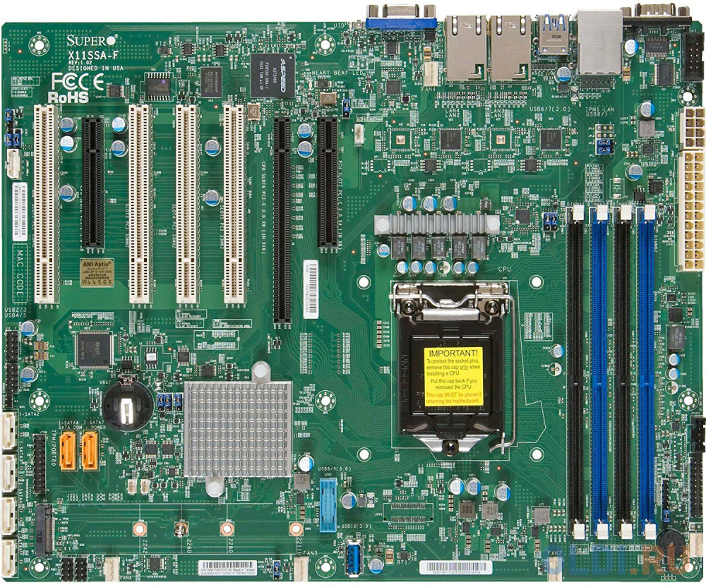 

Материнская плата Supermicro MBD-X11SSA-F-O Socket 1151 C236 4xDDR4 1xPCI-E 16x 1xPCI-E 8x 6 ATX