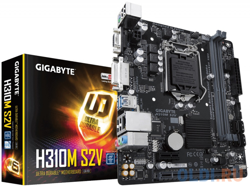 

Мат. плата GIGABYTE H310M S2V <S1151v2, H310, 2xDDR4, PCI-Ex16, PCI-Ex1, D-Sub, DVI, SATA III, GB Lan, USB3.1, mATX, Retail>