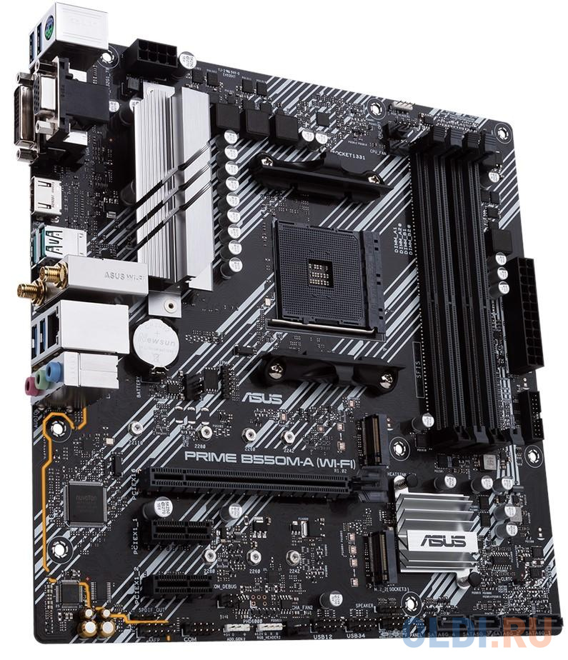 Материнская плата ASUS PRIME B550M-A (WI-FI) Socket AM4 AMD B550 4xDDR4 1xPCI-E 16x 2xPCI-E 1x 4 mATX Retail от OLDI