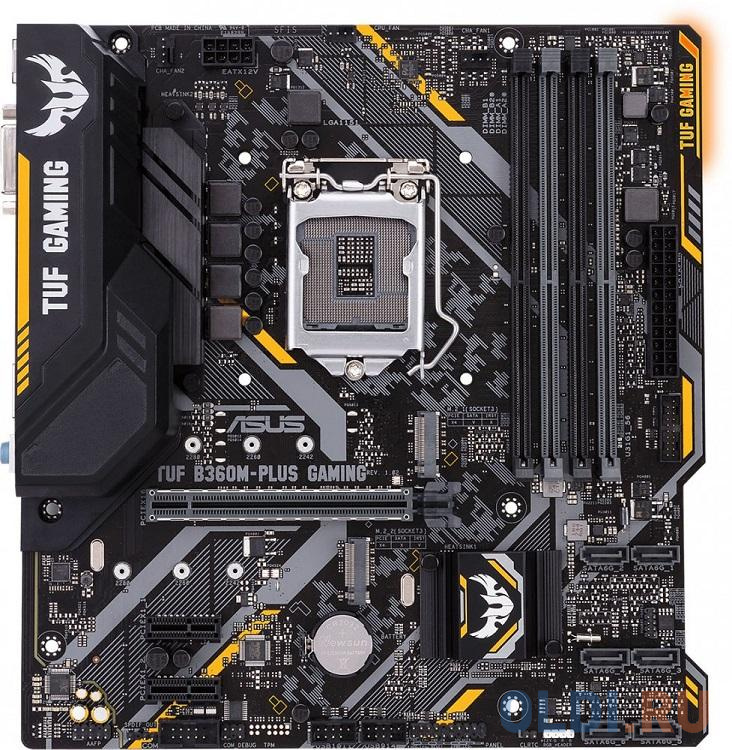 

Материнская плата ASUS TUF B360M-PLUS GAMING <S1151v2, B360, 4xDDR4, PCI-Ex16, 2xPCI-Ex1, DVI, HDMI, SATA III, M.2, GB Lan, USB3.1, mATX, Retail