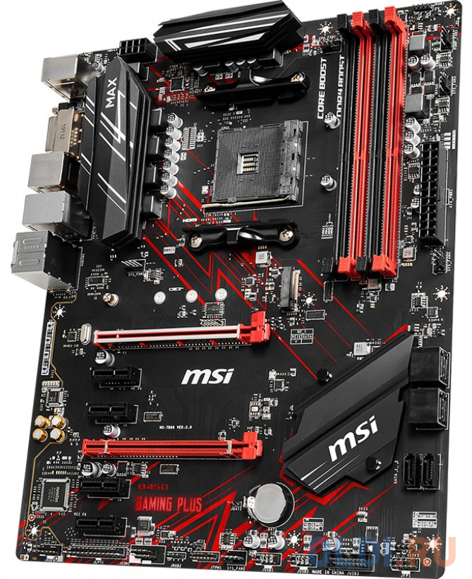 Материнская плата MSI B450 GAMING PLUS MAX Socket AM4 AMD B450 4xDDR4 2xPCI-E 16x 4xPCI-E 1x 6 ATX Retail от OLDI