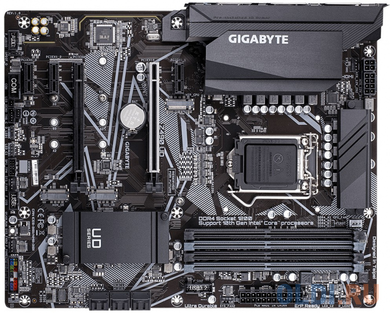 

Материнская плата GigaByte Z490 UD Socket 1200 Z490 4xDDR4 2xPCI-E 16x 3xPCI-E 1x 6 ATX Retail