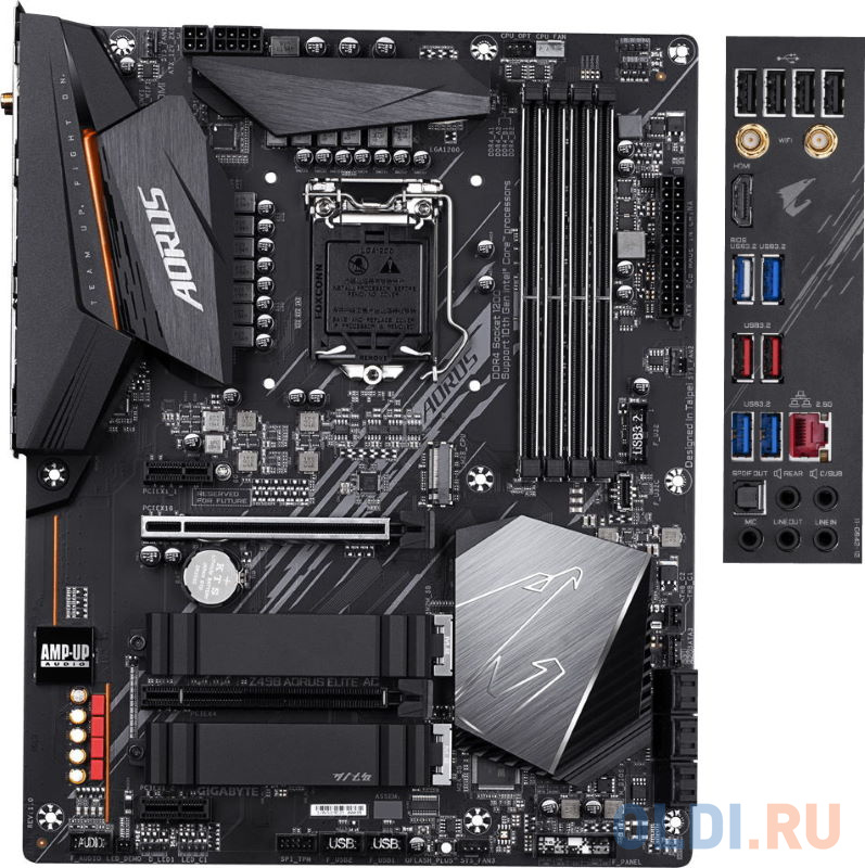 

Материнская плата Gigabyte Z490 AORUS ELITE AC Soc-1200 Intel Z490 4xDDR4 ATX AC`97 8ch(7.1) 2.5Gg RAID+HDMI