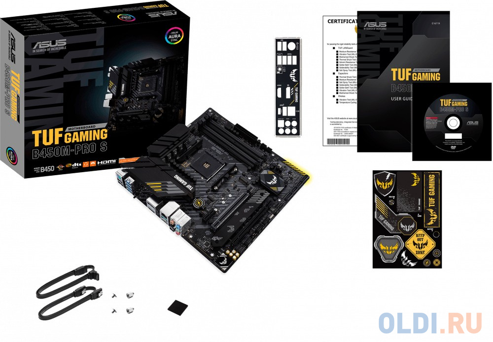 Материнская плата ASUS TUF GAMING B450M-PRO S Socket AM4 AMD B450 4xDDR4 2xPCI-E 16x 1xPCI-E 1x 4 mATX Retail фото