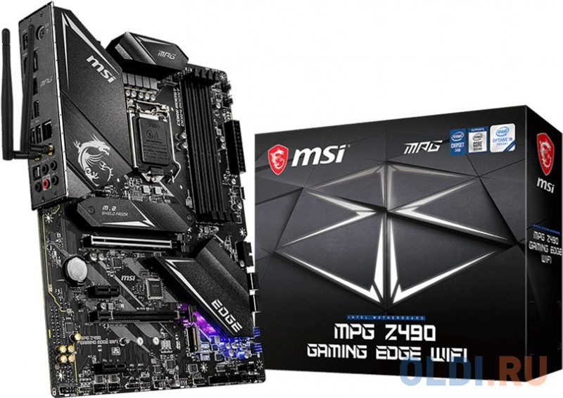 Материнская плата MSI MPG Z490 GAMING EDGE WIFI Soc-1200 Intel Z490 4xDDR4 ATX AC`97 8ch(7.1) 2.5Gg RAID+HDMI+DP фото