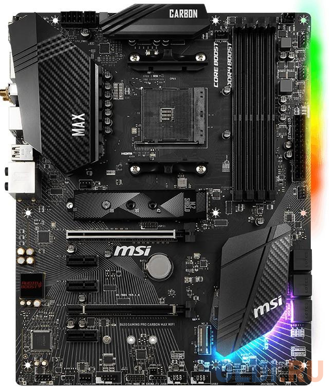 

Материнская плата MSI B450 GAMING PRO CARBON MAX WIF Socket AM4 AMD B450 4xDDR4 3xPCI-E 16x 3xPCI-E 1x 4 ATX Retail