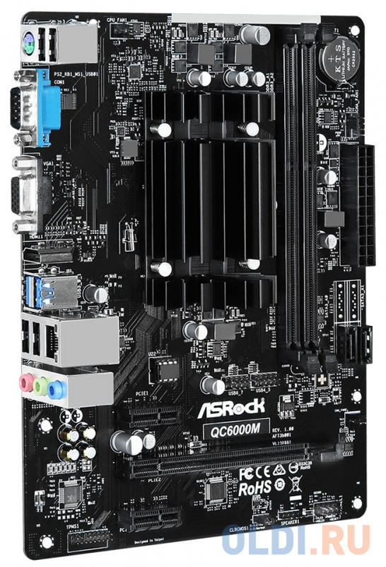 Материнская плата ASRock QC6000M с процессором AMD 2xDDR3 1xPCI-E 16x 2xPCI-E 1x 2 mATX Retail фото