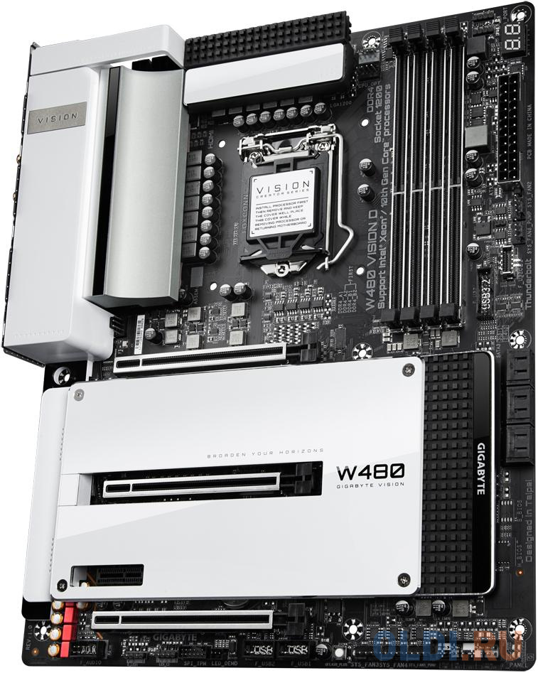 W480 VISION D, Socket 1200, Intel®W480, 4xDDR4-2933, HDMI, 3xPCI-Ex16, 1xPCI-Ex1, 6xSATA3(RAID 0/1/5/10), 3xM.2, 8Ch Audio, 1xGLan, 1x2,5GLan, WiFi, (2+4)xUSB2.0, (6+1)xUSB3.2, (2+1)xUSB3.2 Type-C,  ATX, RTL, {5} от OLDI