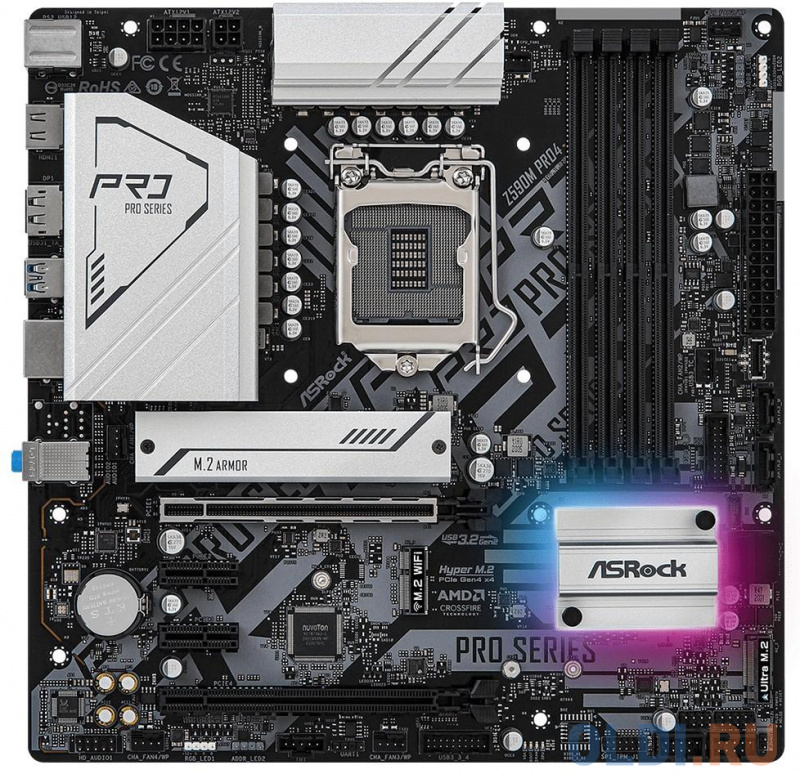 

Материнская плата ASRock Z590M PRO4 Socket 1200 Z590 4xDDR4 2xPCI-E 16x 2xPCI-E 1x 4 mATX Retail