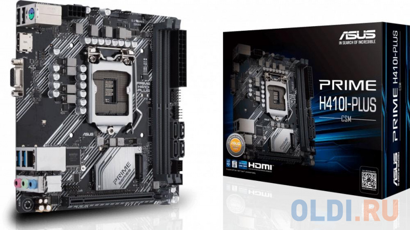 Материнская плата ASUS PRIME H410I-PLUS/CSM Socket 1200 H410 2xDDR4 1xPCI-E 16x mATX Retail фото