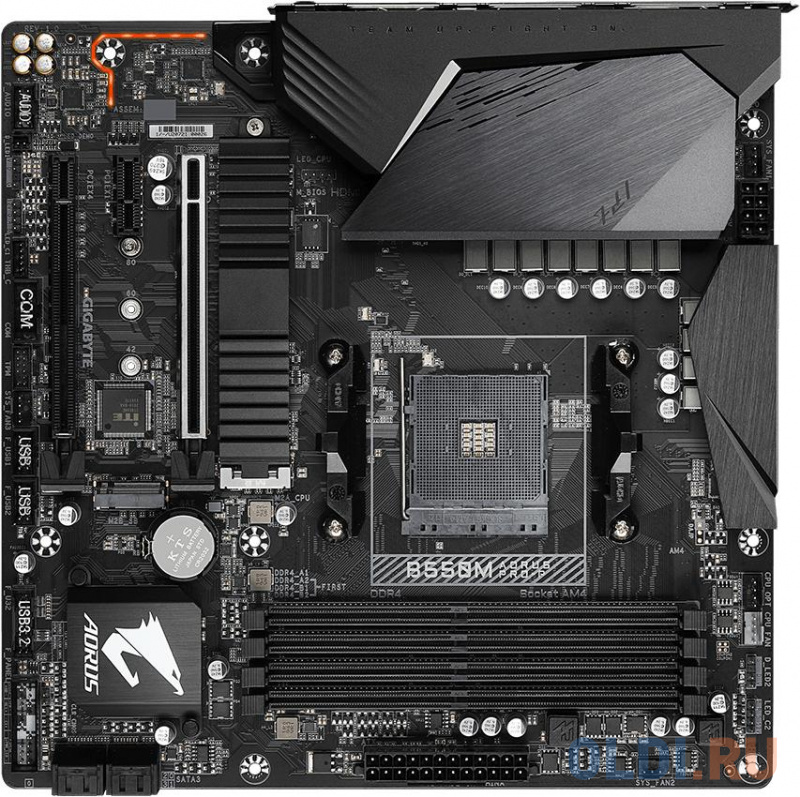 

Материнская плата Gigabyte B550M AORUS PRO-P Soc-AM4 AMD B550 4xDDR4 mATX AC`97 8ch(7.1) 2.5Gg RAID+HDMI+DP