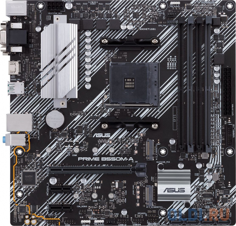 

ASUS PRIME B550M-A/CSM, Socket AM4, B550, 2*DDR4, D-Sub+DVI+HDMI, SATA3 + RAID, Audio, Gb LAN, USB 3.1*8, USB 2.0*4, COM*1 header (w/o cable), mATX ;