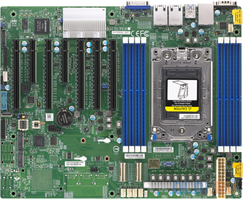 

Материнская плата SuperMicro MBD-H12SSL-NT-O ,AMD EPYC (Socket SP3), 8xDDR4, 16xSATA (or 4xNVMe), 2xM.2, 2xDOM, 2x10GbE (Broadcom BCM57416), IPMI, 5xP