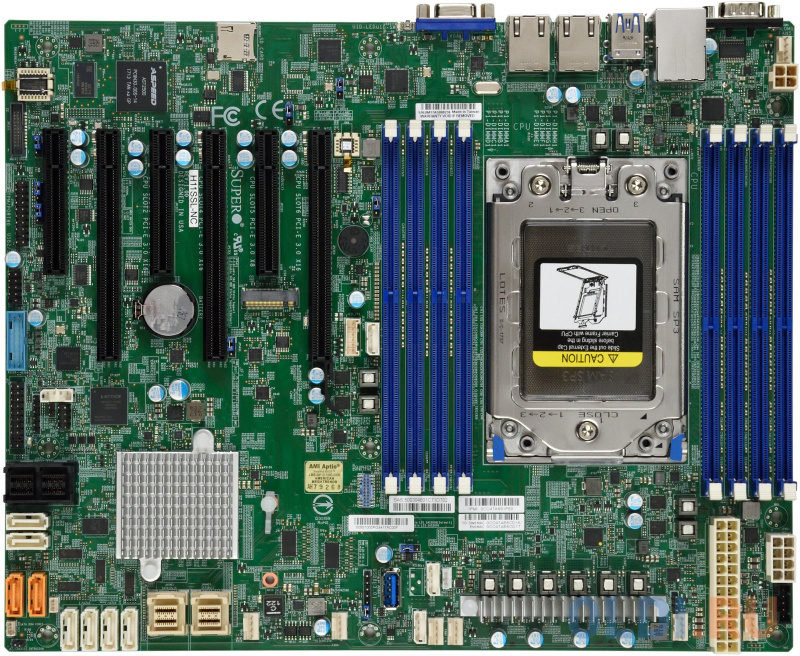 

Плата материнская SuperMicro MB Single AMD EPYC™ 7000-Series/Up to 1TB Registered ECC/3 PCI-E 3.0/8 SATA 3.0/Dual Gigabit Ethernet LAN/IPMI