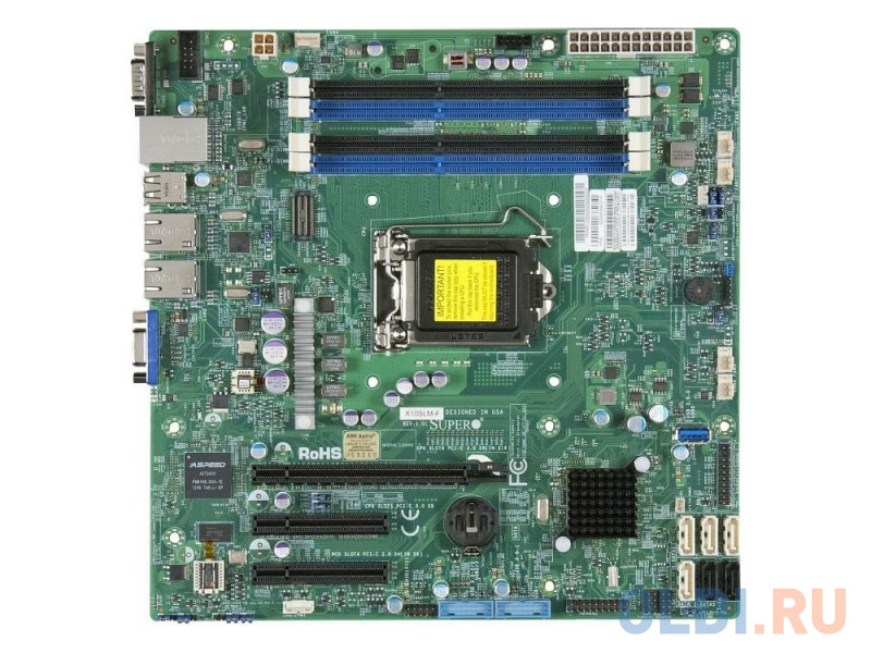 

Мат плата Supermicro MBD-X10SLM-F-B 1xLGA1150, C224, Xeon E3-1200 v3, mATX, 4xDIMM (up to 32GB), 1x PCI-E 3.0 x8 (in x16), 1x PCI-E 2.0 x8