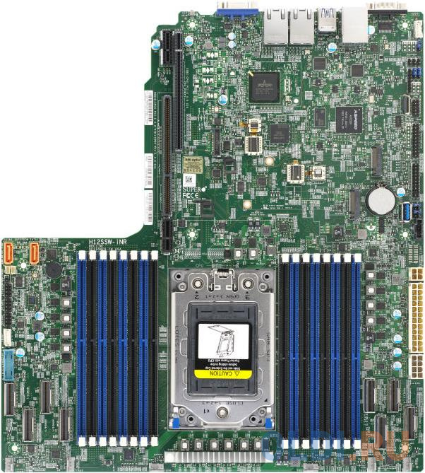 Плата материнская SuperMicro MB Single AMD EPYC™ 7002 Series/4TB Registered ECC/1 PCI-E 4.0 x32L/1 PCI-E 4.0 x16R/M.2,12 native NVMe,2 SATA3/Dual GbE LAN Ports/Up to 7 USB 3.0 MBD-H12SSW-INR-O - фото 1