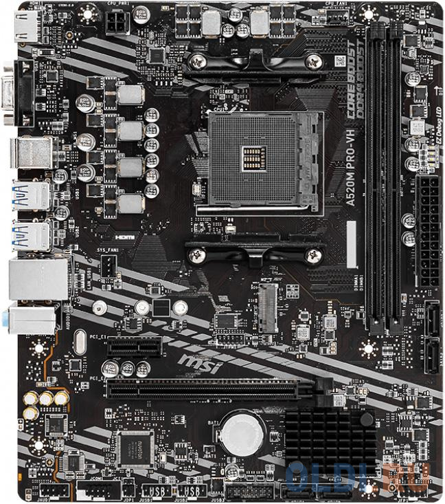 

A520M PRO-VH ,mATX, Socket AM4, AMD® A520, 2xDDR4-4600, HDMI+VGA, 1xPCI-Ex16x, 1xPCI-Ex1x, 4xSATA3(RAID 0/1/10), 1xM.2, 8 Ch Audio, GLan, (2+4)xUSB2.0