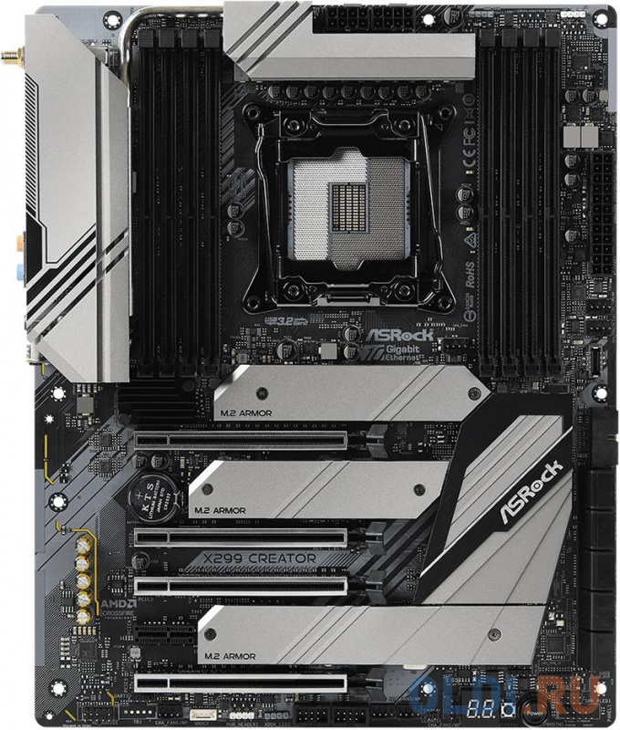 

X299 CREATOR, Socket 2066, Intel®X299, 8xDDR4-2666, 4xPCI-Ex16, 1xPCI-Ex1, 2xMiniDP In, 10xSATA3(RAID 0/1/5/10), 3xM.2, 8 Ch Audio, 2xGLan, 10GLAN, GLan, WiFi, (2+4)xUSB2.0, (4+2)xUSB3.2, (2+1)xUSB3.2 Type-C™, 1xPS/2, ATX, RTL, {10} (339888)
