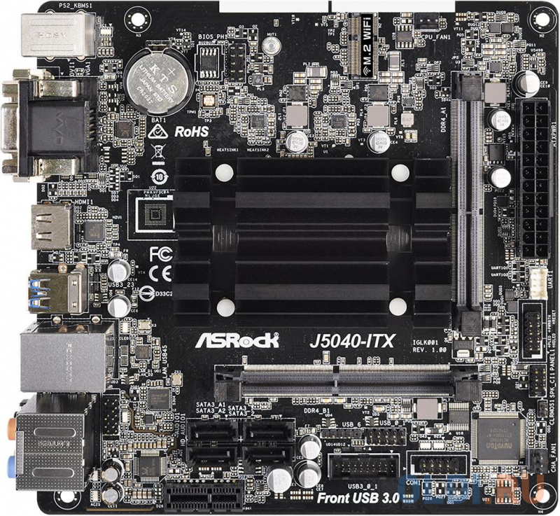 Материнская плата PENTIUM J5040 MITX J5040-ITX ASROCK материнская плата asrock h610m hvs m 2 r2 0