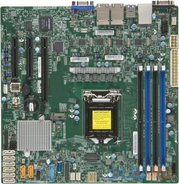 Материнская плата SuperMicro MBD-X11SSH-LN4F-B LGA1151 PCI-E SVGA 4xGbLAN SATA RAID MicroATX 4DDR4 {12} (205929)