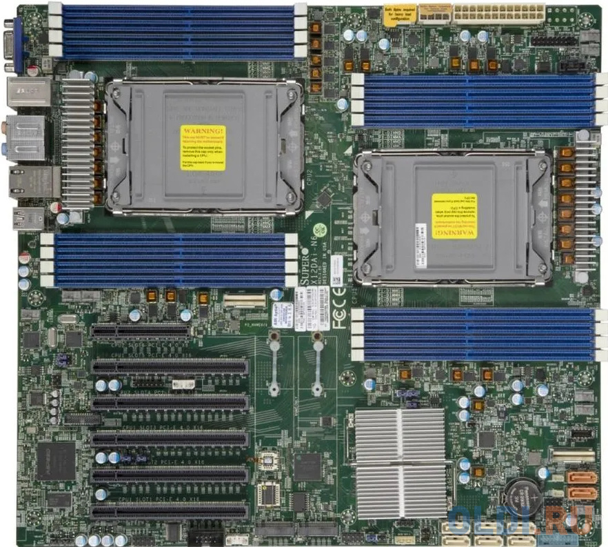 Материнская плата Supermicro MBD-X12DAI-N6-B supermicro motherboard 2xcpu x12dpl nt6 3rd gen xeon scalable tdp 185w 8xdimm 12xsata c621a raid 0 1 5 10 2x10gb 4xpciex16 m 2
