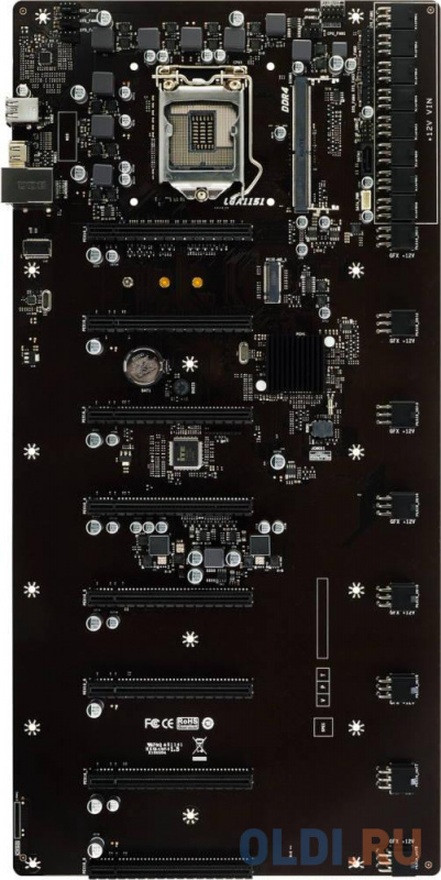 TB360-BTC D+, Socket 1151, Intel®B360, 1xDDR4-2666, HDMI, 1xPCI-Ex16, 7xPCI-E16x1, 1xSATA3, 1xM.2, GLan, (4+2)xUSB2.0, Special Form Factor ATX, RTL {1