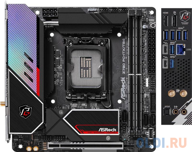 Материнская плата ASRock Z790 PG-ITX/TB4 материнская плата asrock h310cm dvs s1151v2 ih310 2xddr4 pci ex16 pci ex1 d sub dvi sata iii gb lan usb3 0 matx retail